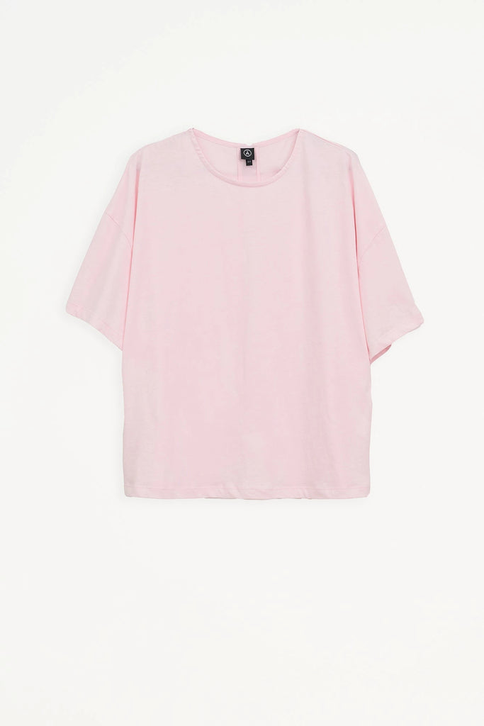 Camiseta de corte holgado confeccionada en jersey de algodón de mujer. Tantä. Color Verde