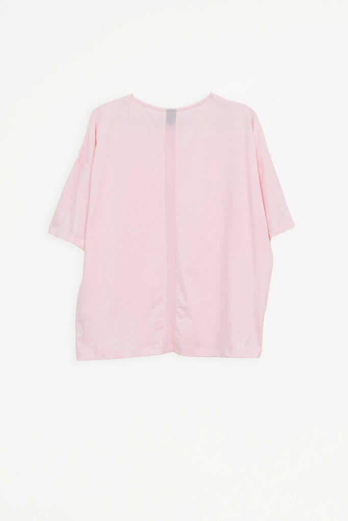 Camiseta de corte holgado confeccionada en jersey de algodón de mujer. Tantä. Color Verde