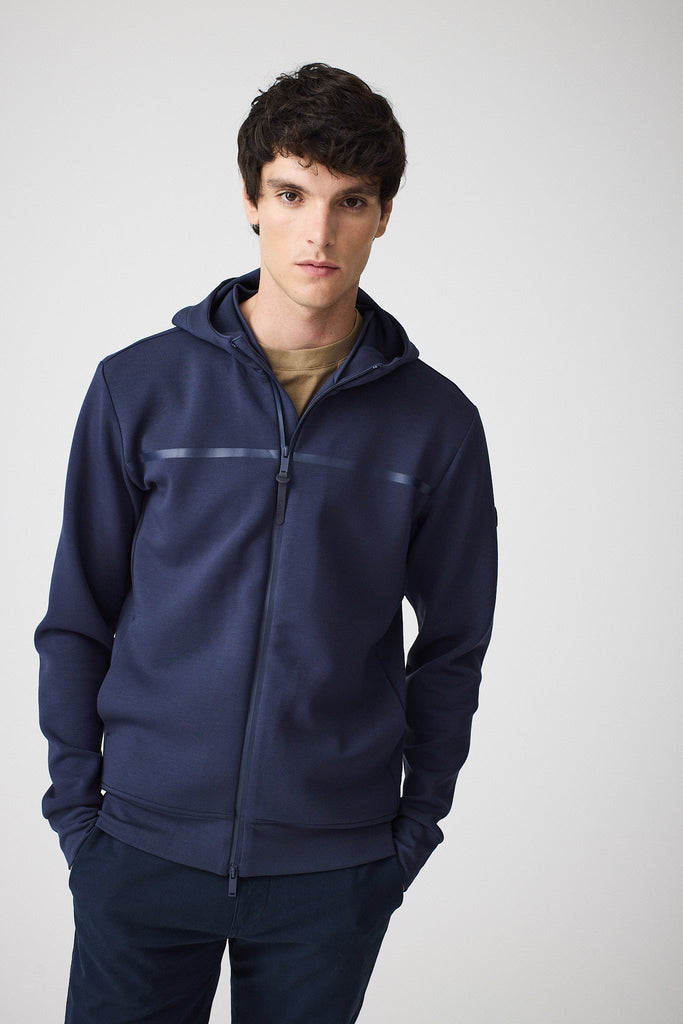 Sudadera de corte holgado con cremallera hombre Azul
