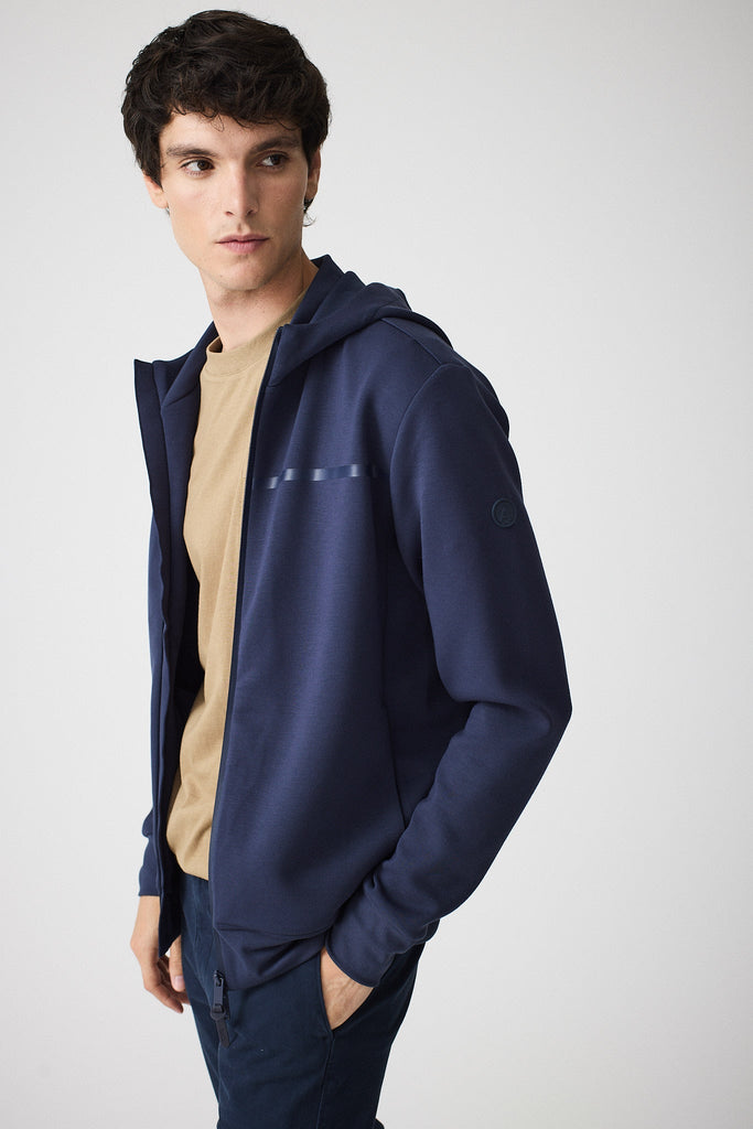 Sudadera de corte holgado con cremallera hombre Azul