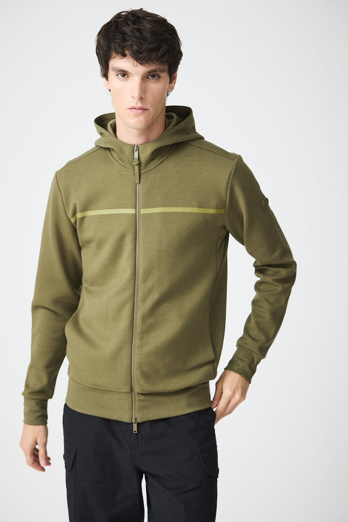 Sudadera de corte holgado con cremallera hombre verde