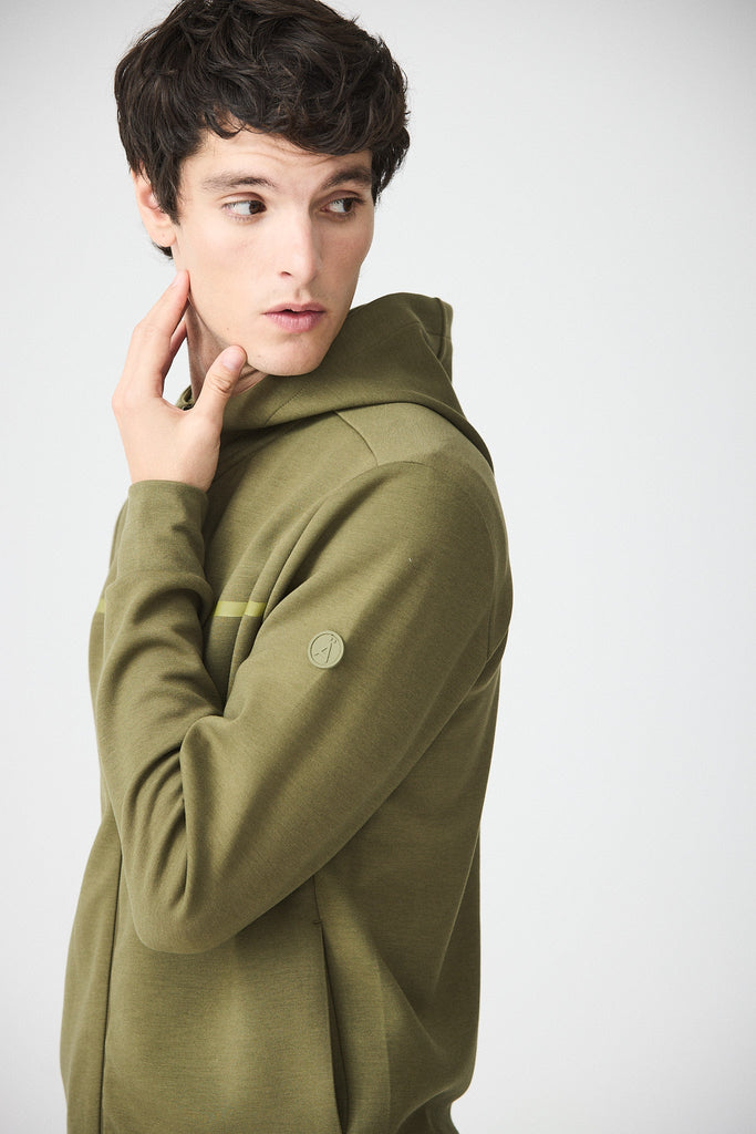 Sudadera de corte holgado con cremallera hombre verde