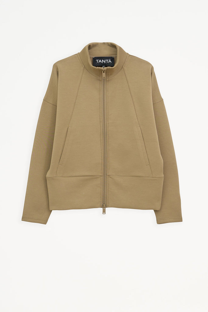 Sudadera de Mujer Tantä con cremallera en tejido interlock secado rápido. Color Marrón 