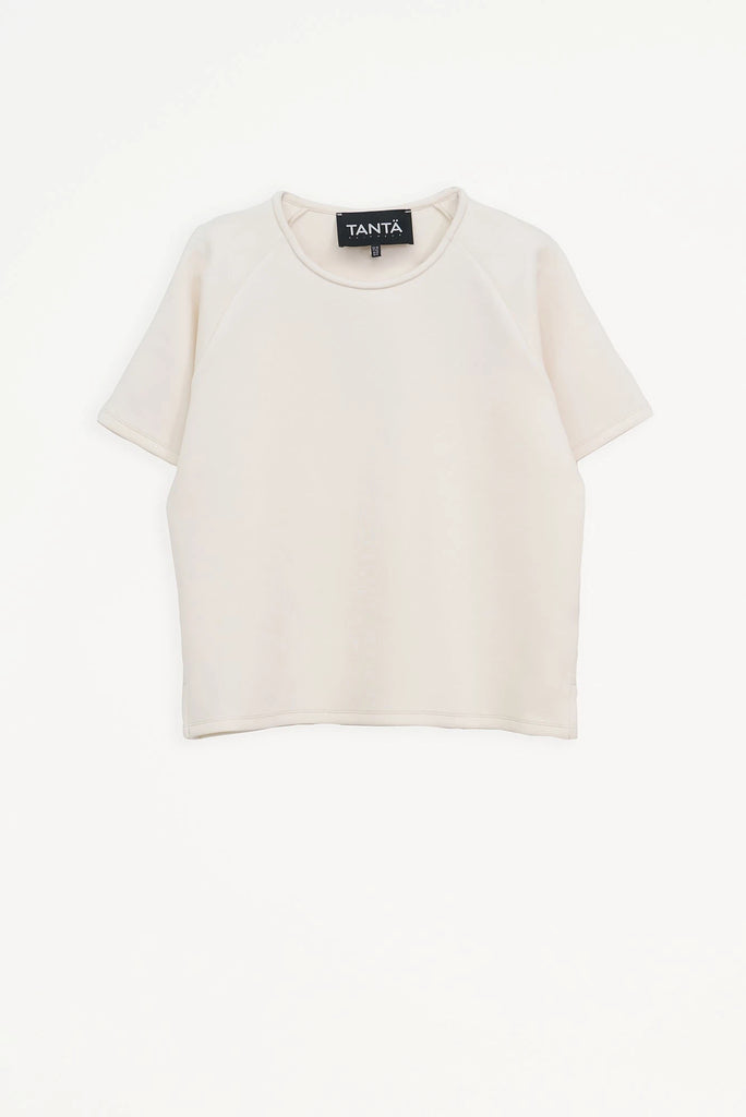  Jersey Mujer de cuello redondo Tantä Color Blanco roto. 