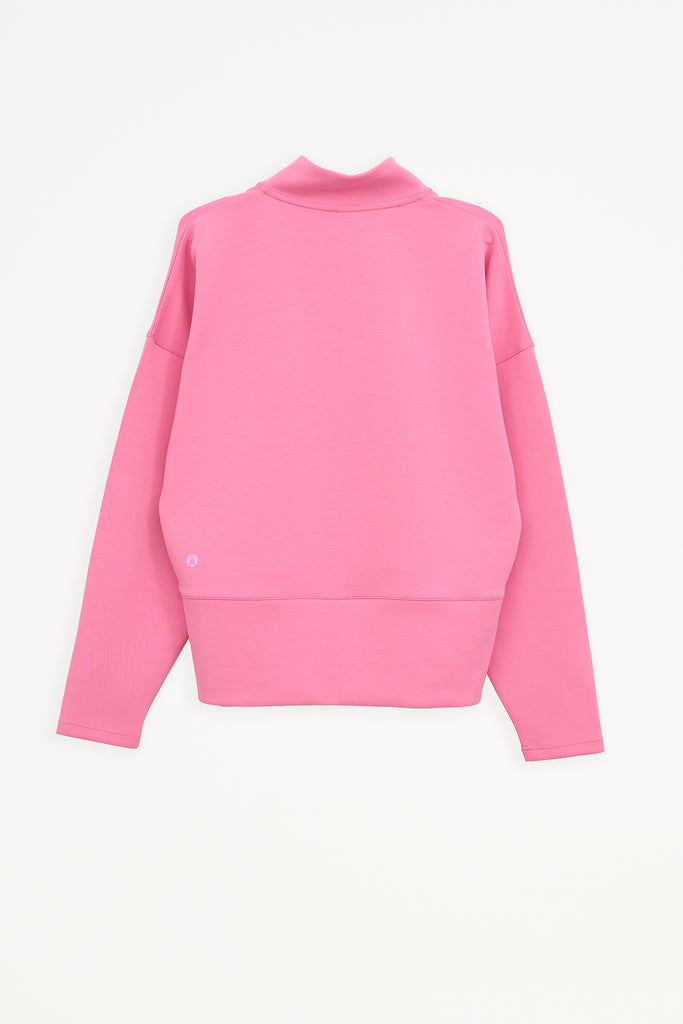 Sudadera de Mujer Tantä con cremallera en tejido interlock secado rápido. Color Rosa 