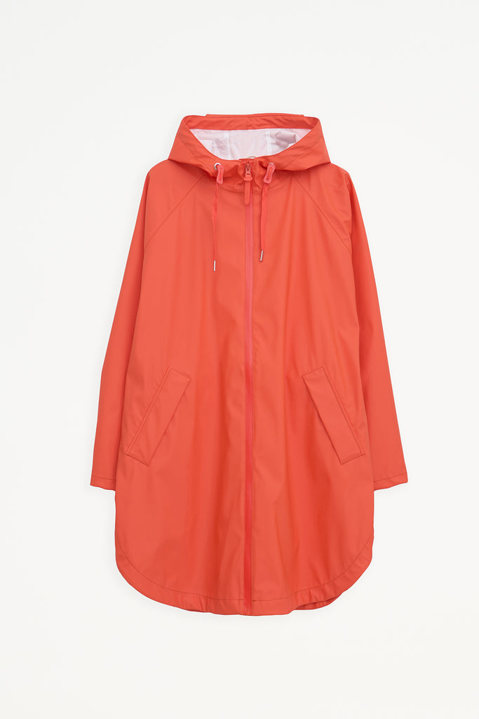 Chaqueta impermeable en poliéster reciclado de mujer SKY Tantä. Color naranja