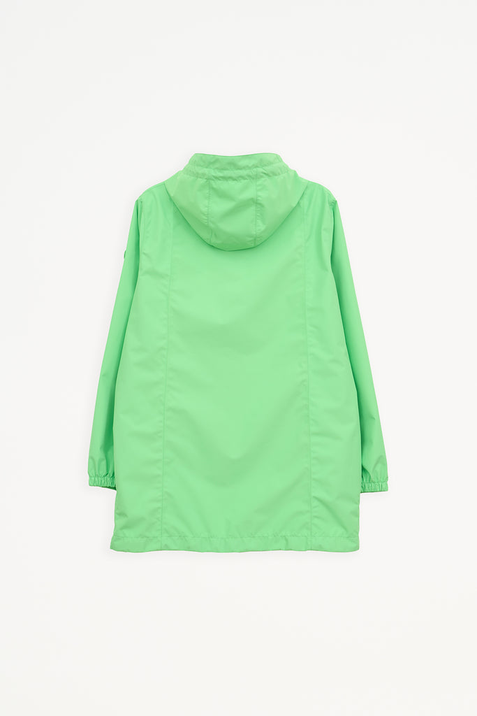  Chaqueta impermeable de Mujer en poliéster reciclado. Tantä. Color verde eléctrico 