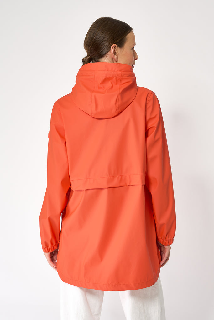 Chaqueta impermeable Brouillard de Mujer Tantä. Color Naranja