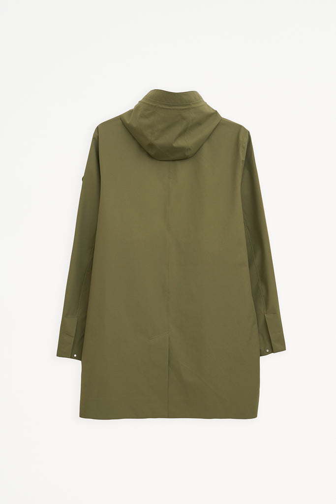 Trench o gabardina sin costuras Tantä de hombre verde.