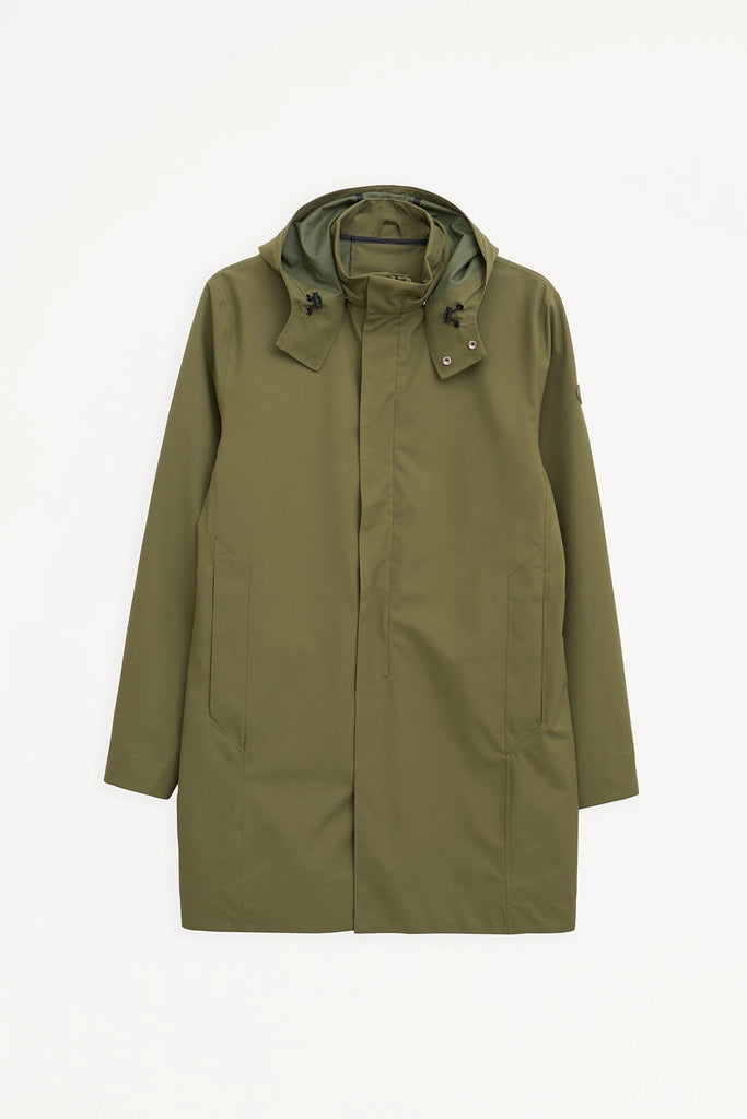 Trench o gabardina sin costuras Tantä de hombre verde.